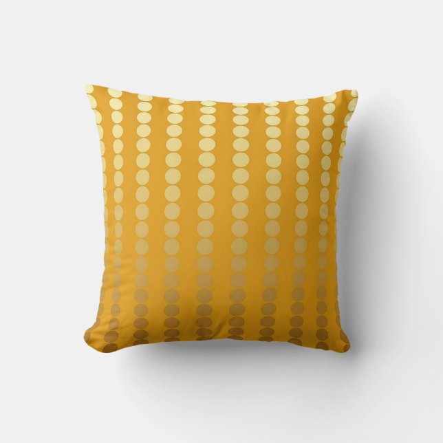 Satin stippen - goud en mosterd kussen (Voorkant)