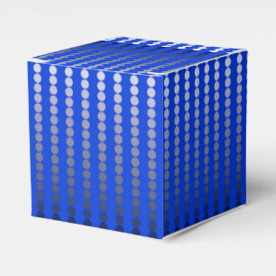 Satin-stippen - kobalt blauw en wieg bedankdoosjes