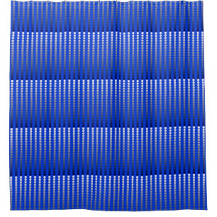 Satin-stippen - kobalt blauw en wieg douchegordijn