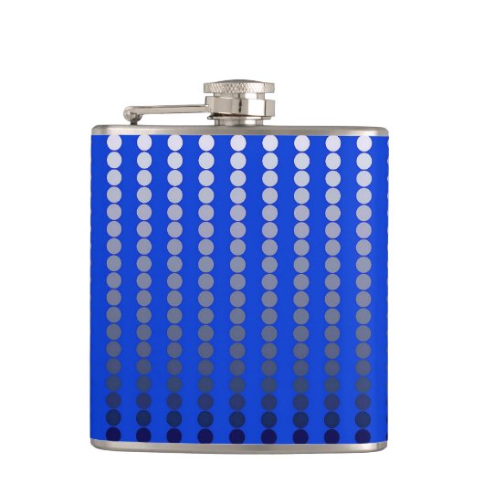Satin-stippen - kobalt blauw en wieg heupfles (Voorkant)