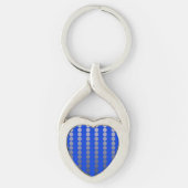 Satin-stippen - kobalt blauw en wieg sleutelhanger (Voorkant)