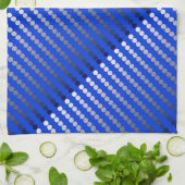 Satin-stippen - kobalt blauw en wieg theedoek (Gevouwen)