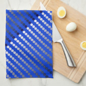 Satin-stippen - kobalt blauw en wieg theedoek (Quarter Fold)