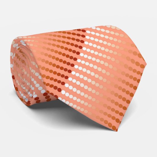Satin-stippen - perzikschoppen stropdas (Opgerold)
