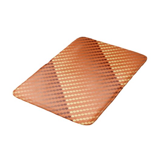 Satin-stippen - roest en goud badmat (Gekanteld)