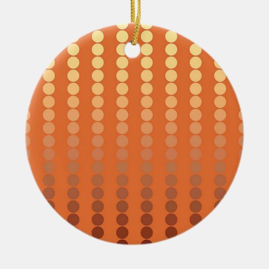 Satin-stippen - roest en goud keramisch ornament (Voorkant)