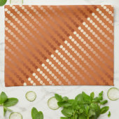 Satin-stippen - roest en koper theedoek (Gevouwen)