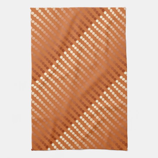 Satin-stippen - roest en koper theedoek (Verticaal)
