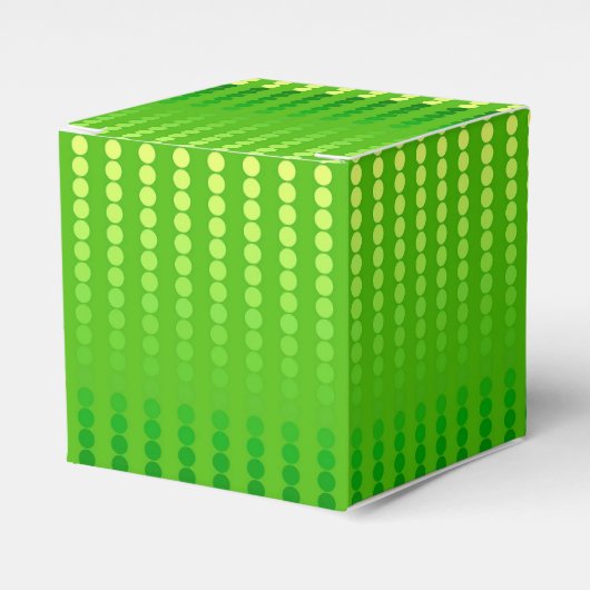 Satin-stippen - schoppen van kalkgroen bedankdoosjes (Voorkant Zijde)