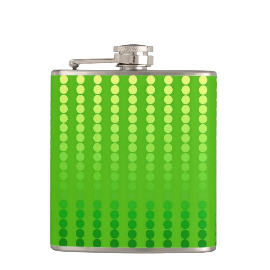 Satin-stippen - schoppen van kalkgroen heupfles (Voorkant)