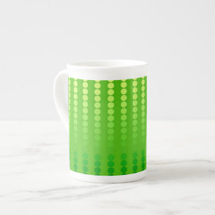 Satin-stippen - schoppen van kalkgroen porselein kop