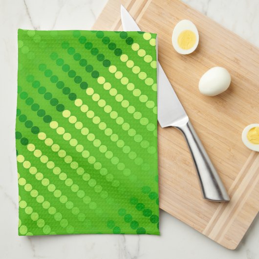 Satin-stippen - schoppen van kalkgroen theedoek (Quarter Fold)