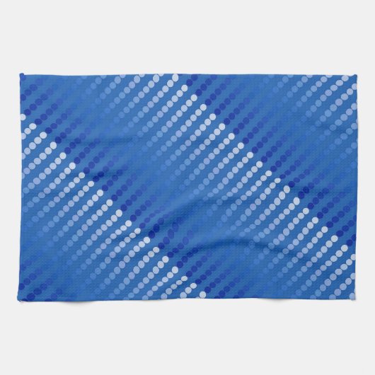 Satin stippen - staalblauwe tinten theedoek (Horizontaal)