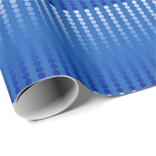 Satin-stippen - staalschoppen blauw cadeaupapier (Rol Hoek)