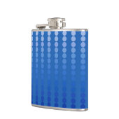 Satin-stippen - staalschoppen blauw heupfles (Links)