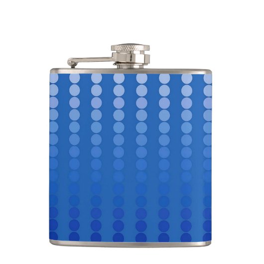 Satin-stippen - staalschoppen blauw heupfles (Voorkant)