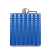 Satin-stippen - staalschoppen blauw heupfles (Achterkant)