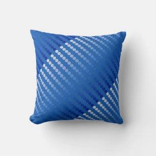 Satin-stippen - staalschoppen blauw kussen
