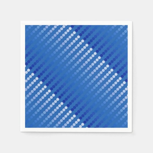Satin-stippen - staalschoppen blauw servetten (Voorkant)