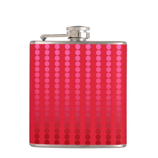 Satin-stippen - tinten van diep rood heupfles (Voorkant)