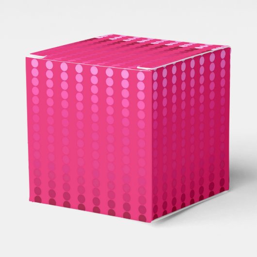 Satin stippen - tinten van fuchsia roze bedankdoosjes (Voorkant Zijde)