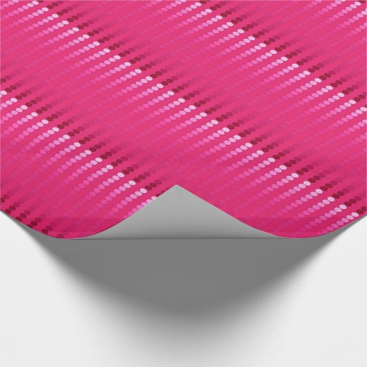 Satin stippen - tinten van fuchsia roze cadeaupapier (Hoek)