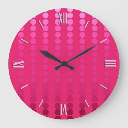 Satin stippen - tinten van fuchsia roze grote klok (Voorkant)