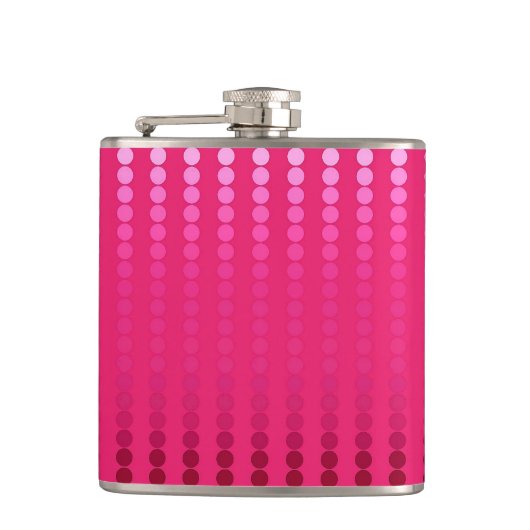 Satin stippen - tinten van fuchsia roze heupfles (Voorkant)