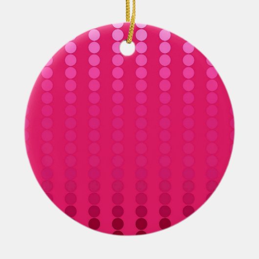 Satin stippen - tinten van fuchsia roze keramisch ornament (Voorkant)
