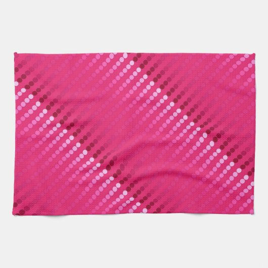 Satin stippen - tinten van fuchsia roze theedoek (Horizontaal)
