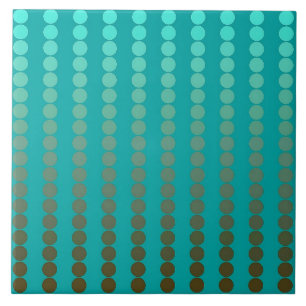 Satin stippen - turquoise en tin grijs tegeltje