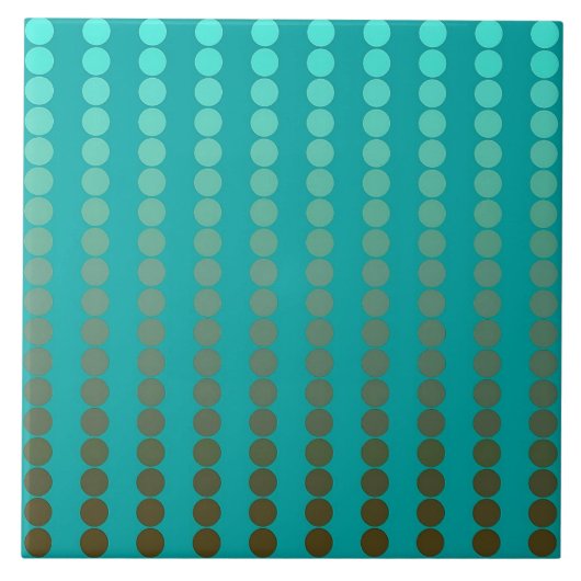 Satin stippen - turquoise en tin grijs tegeltje (Voorkant)