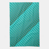 Satin stippen - turquoise en tin grijs theedoek (Verticaal)