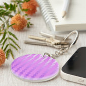 Satin-stippen - violet en orchidee sleutelhanger (Voorkant Rechts)