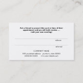 Satin Stripe Black ProfessionalReference Card Aanbevelingskaartje (Achterkant)