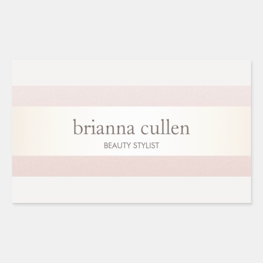 Satin Striped Blush Pink Beauty Salon and Spa Rechthoekige Sticker (Voorkant)