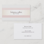 Satin Striped Blush Pink Beauty Salon and Spa Visitekaartje (Voorkant / Achterkant)
