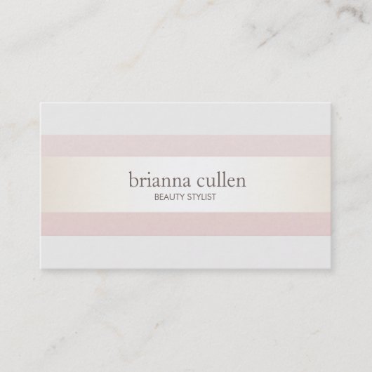 Satin Striped Blush Pink Beauty Salon and Spa Visitekaartje (Voorkant)