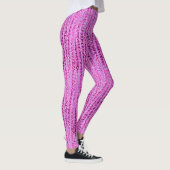 Satin Stripes en Stippen Abstract, Amethyst Paars Leggings (Rechts)