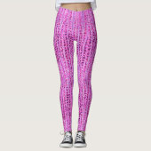 Satin Stripes en Stippen Abstract, Amethyst Paars Leggings (Voorkant)