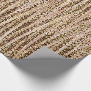 Satin Stripes en Stippen Abstract, bruin en beige Cadeaupapier