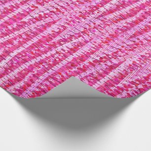 Satin Stripes en Stippen Abstract, Fuchsia roze Cadeaupapier