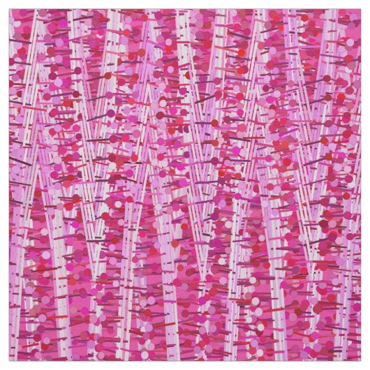 Satin Stripes en Stippen Abstract, Fuchsia roze Stof (Swatch)
