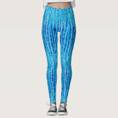 Satin Stripes en Stippen Abstract, kobalt blauw Leggings (Voorkant)