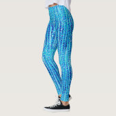 Satin Stripes en Stippen Abstract, kobalt blauw Leggings (Links)