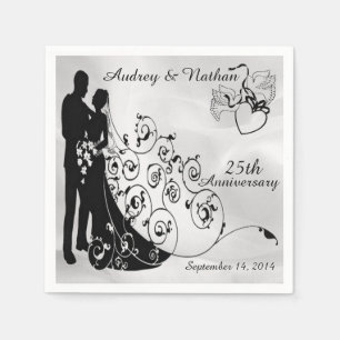 Satin Wedding Jubileum Gepersonaliseerd Napkins Servetten