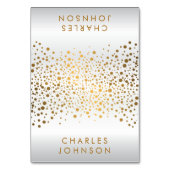 Satin White en Gold Confetti Stippen | Kaarten pla (Voorkant)