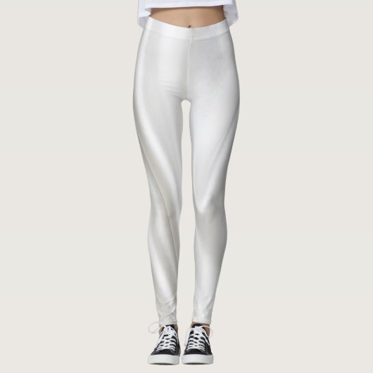 Satin White Leggings (Voorkant)