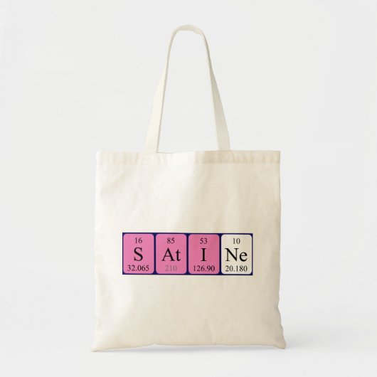 Satine periodieke tabelnaam canvas tas (Voorkant)