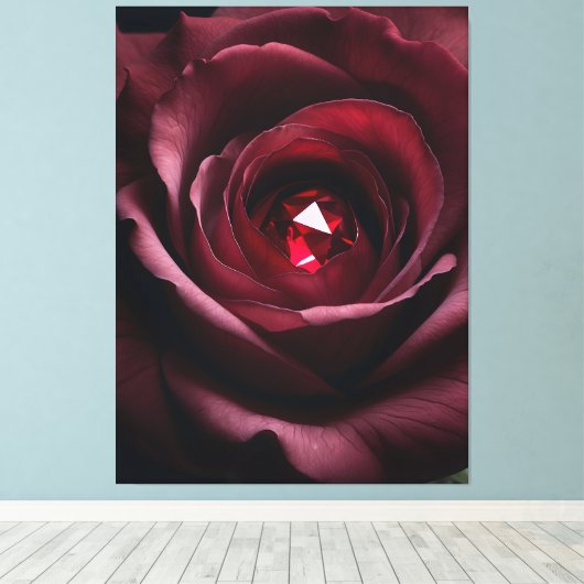 Satinheart Rouge – Gemstone Rose Canvas (Insitu (Houten vloer))
